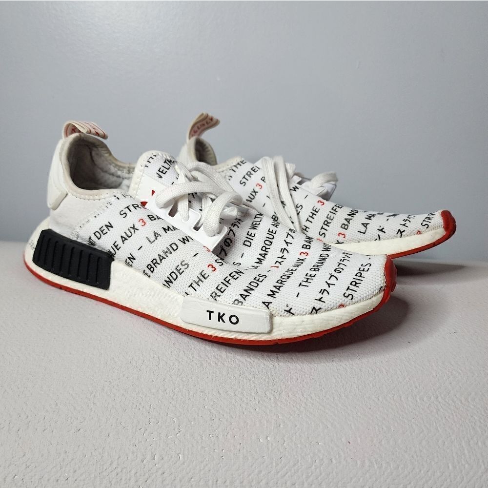 Adidas NMD R1 White / Black / Red Women's Shoes Size 6.5